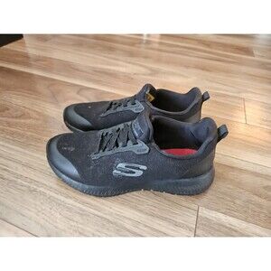 Skechers Womens Squad SR Slip Resistant Food Service Shoes, Size 6.5 M, Black
